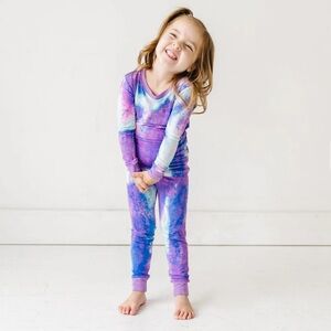 Little Sleepies 4T Purple Watercolor Two Piece Pajama Set